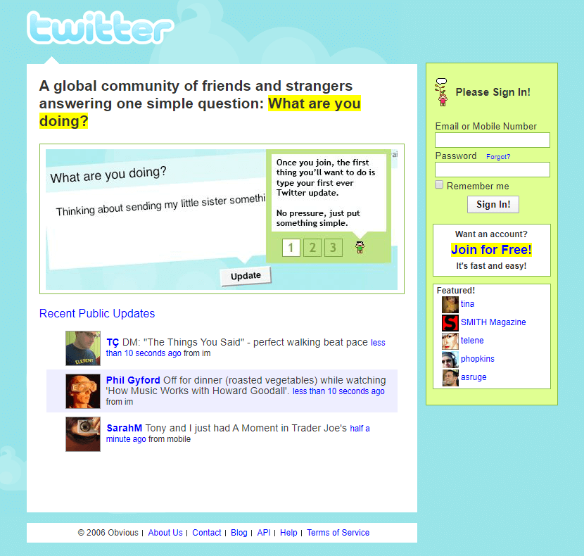 Twitter in 2006 timeline | Web Design Museum